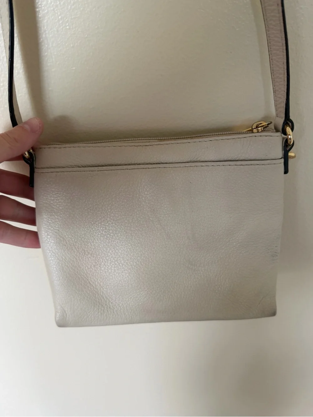 MICHAEL KORS Fulton Crossbody Pebbled Leather Bag Vanilla